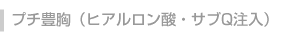 プチ豊胸(ヒアルロン酸・サブQ注入)
